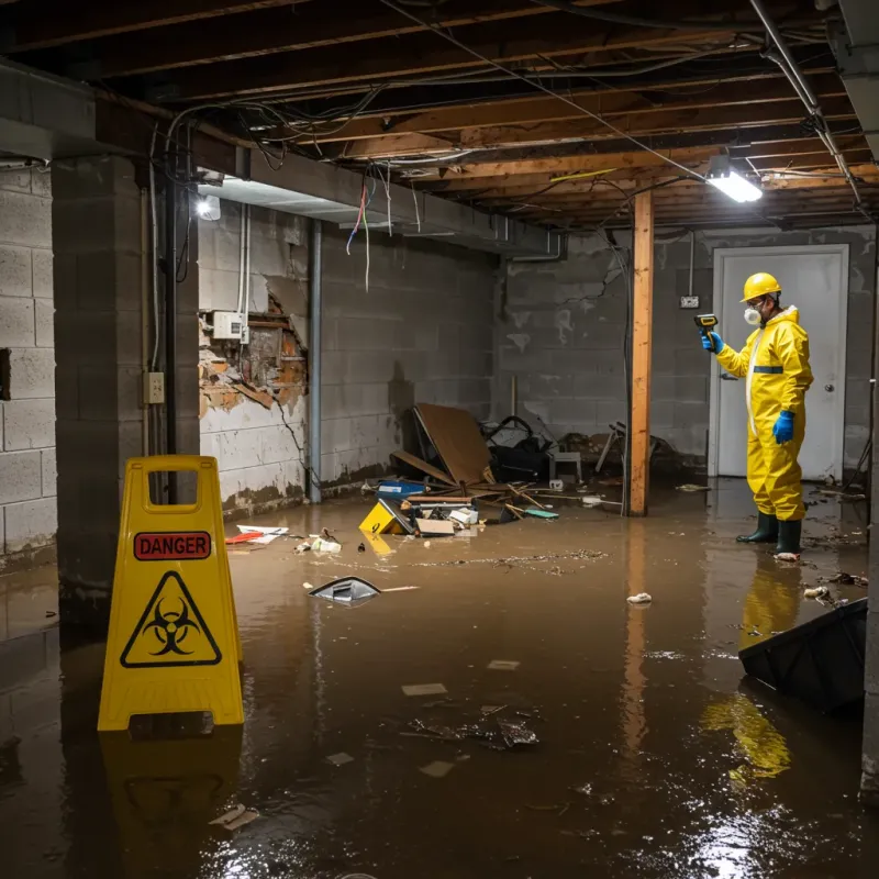 Flooded Basement Electrical Hazard in Bellevue, ID Property