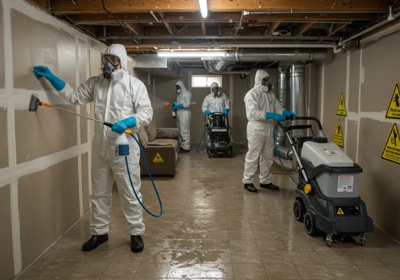 Basement Moisture Removal and Structural Drying process in Bellevue, ID